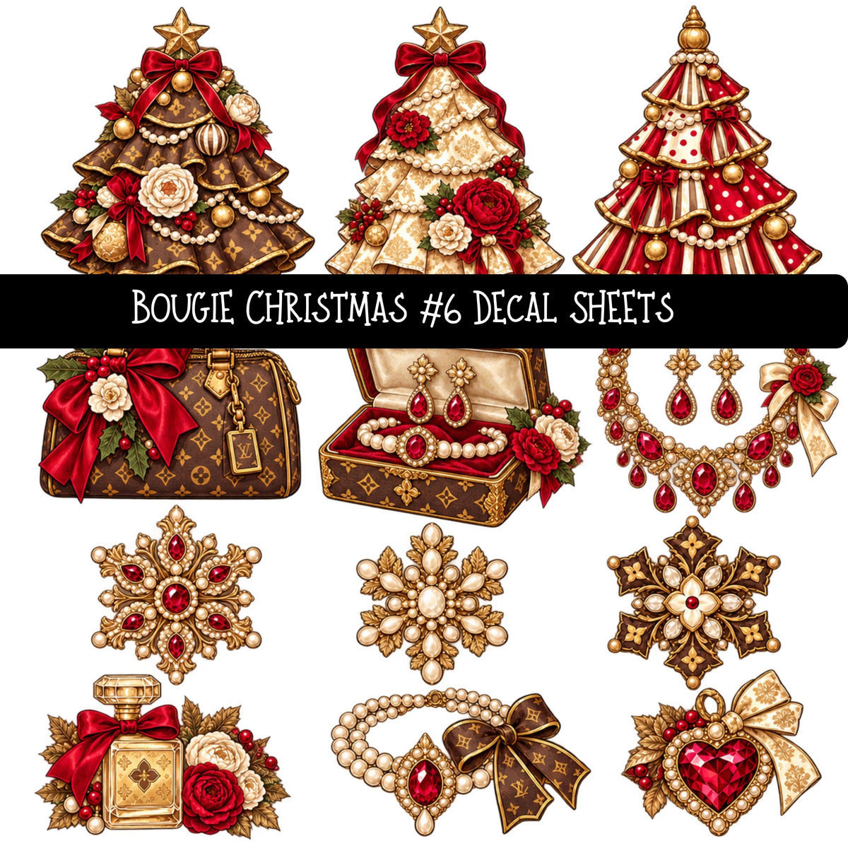 Bougie Christmas UV DTF Decal sheets 12 Designs available