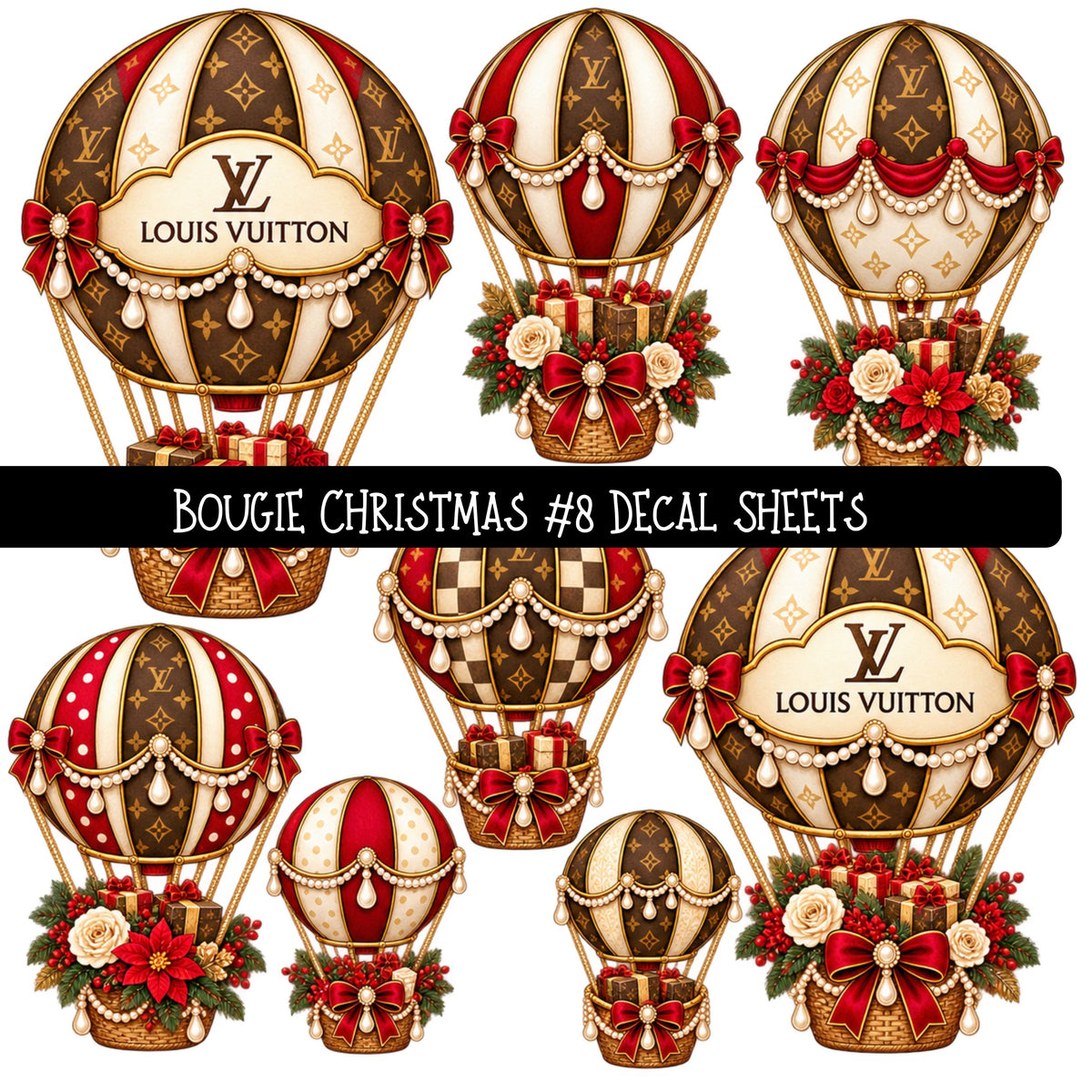 Bougie Christmas UV DTF Decal sheets 12 Designs available