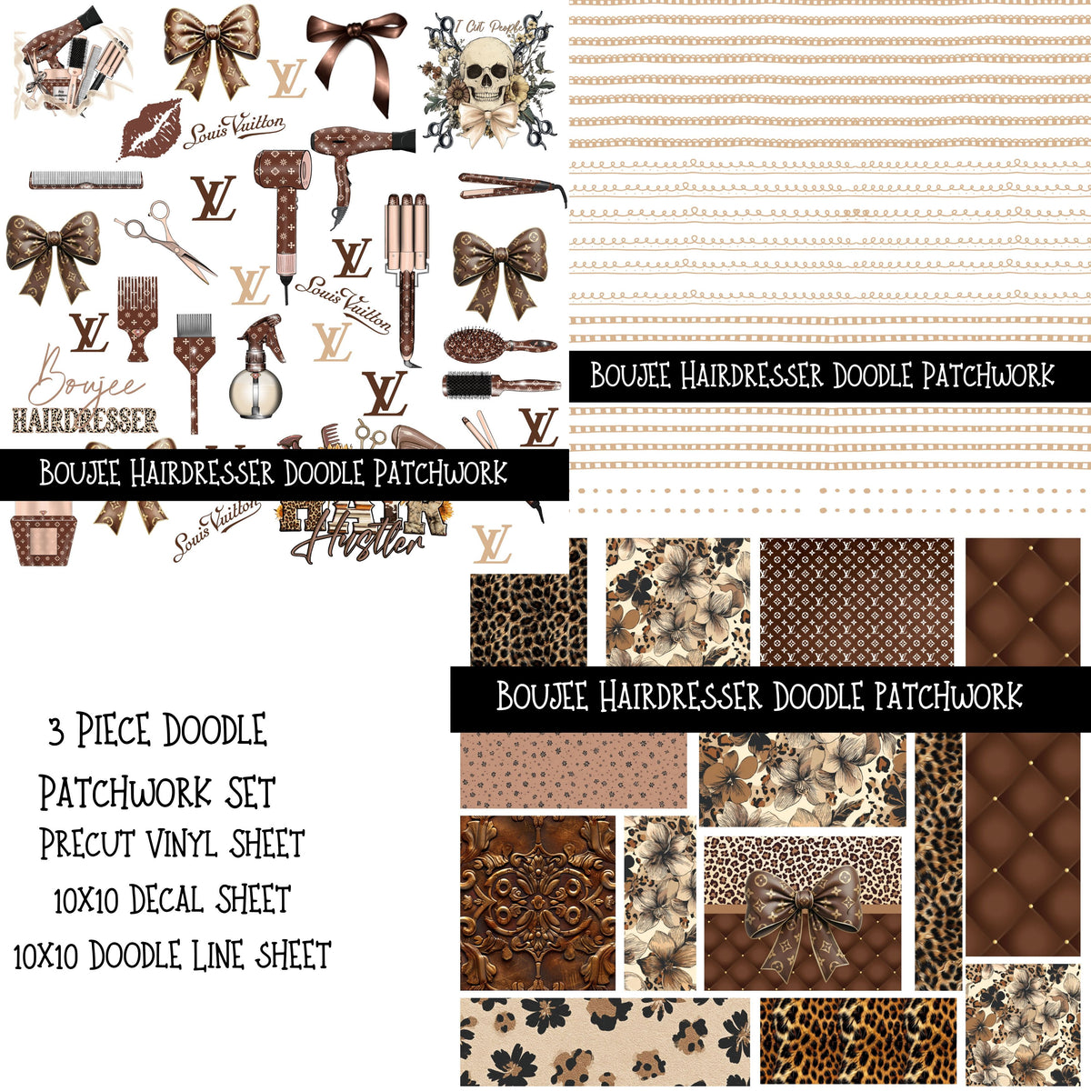 Boujee Hairdresser Doodle Patchwork Set