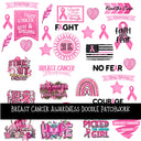 Breast Cancer Awareness Doodle Patchwork Set