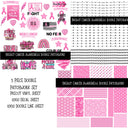 Breast Cancer Awareness Doodle Patchwork Set