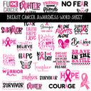 Breast Cancer Awareness words UV DTF Decal sheet