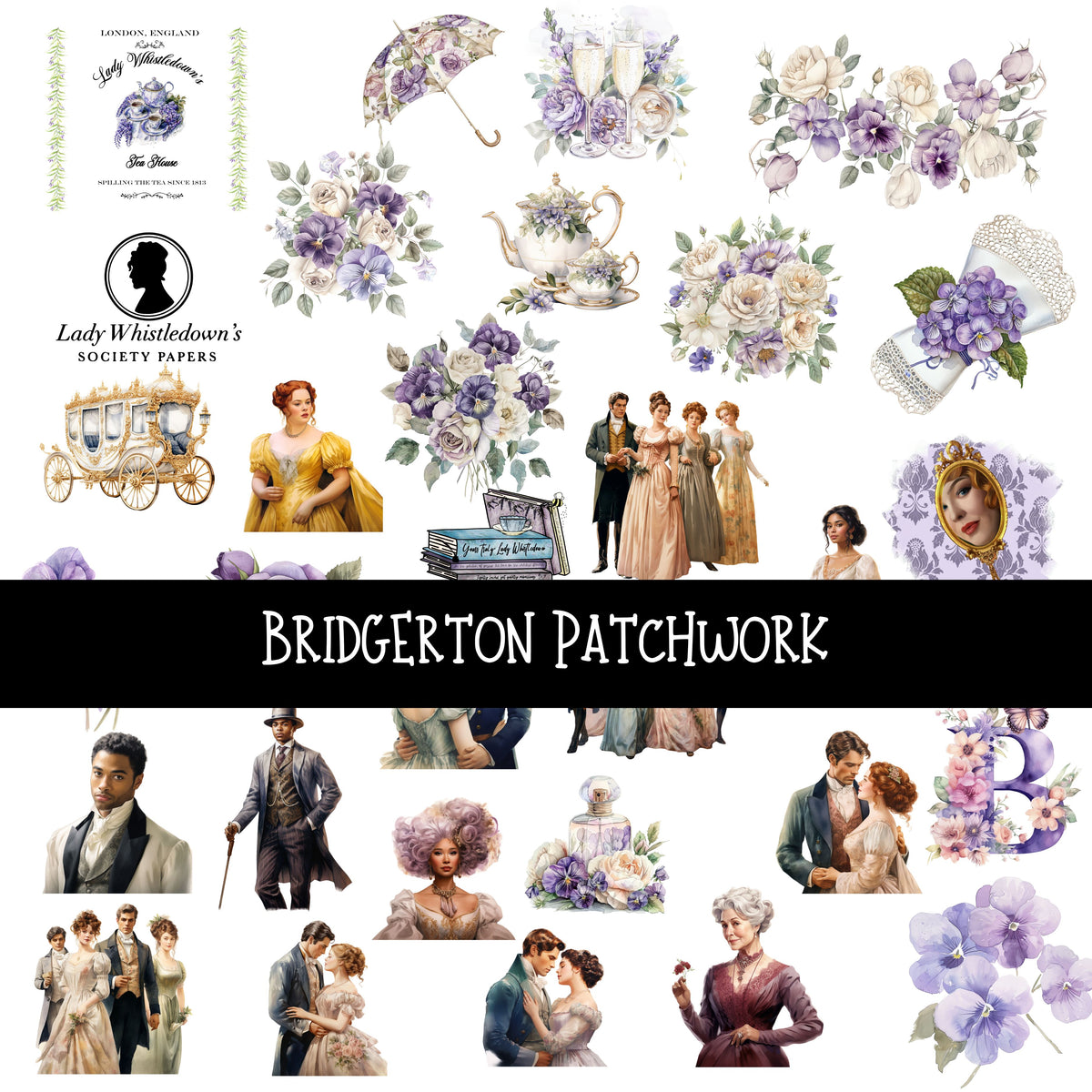 Bridgerton Doodle Patchwork Set