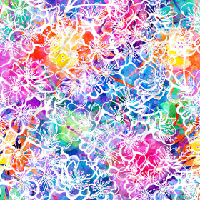 Bright White Watercolor Floral Adhesive Vinyl