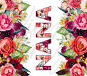 Bright Floral Border 20 or 30 oz Skinny Adhesive Vinyl Wrap
