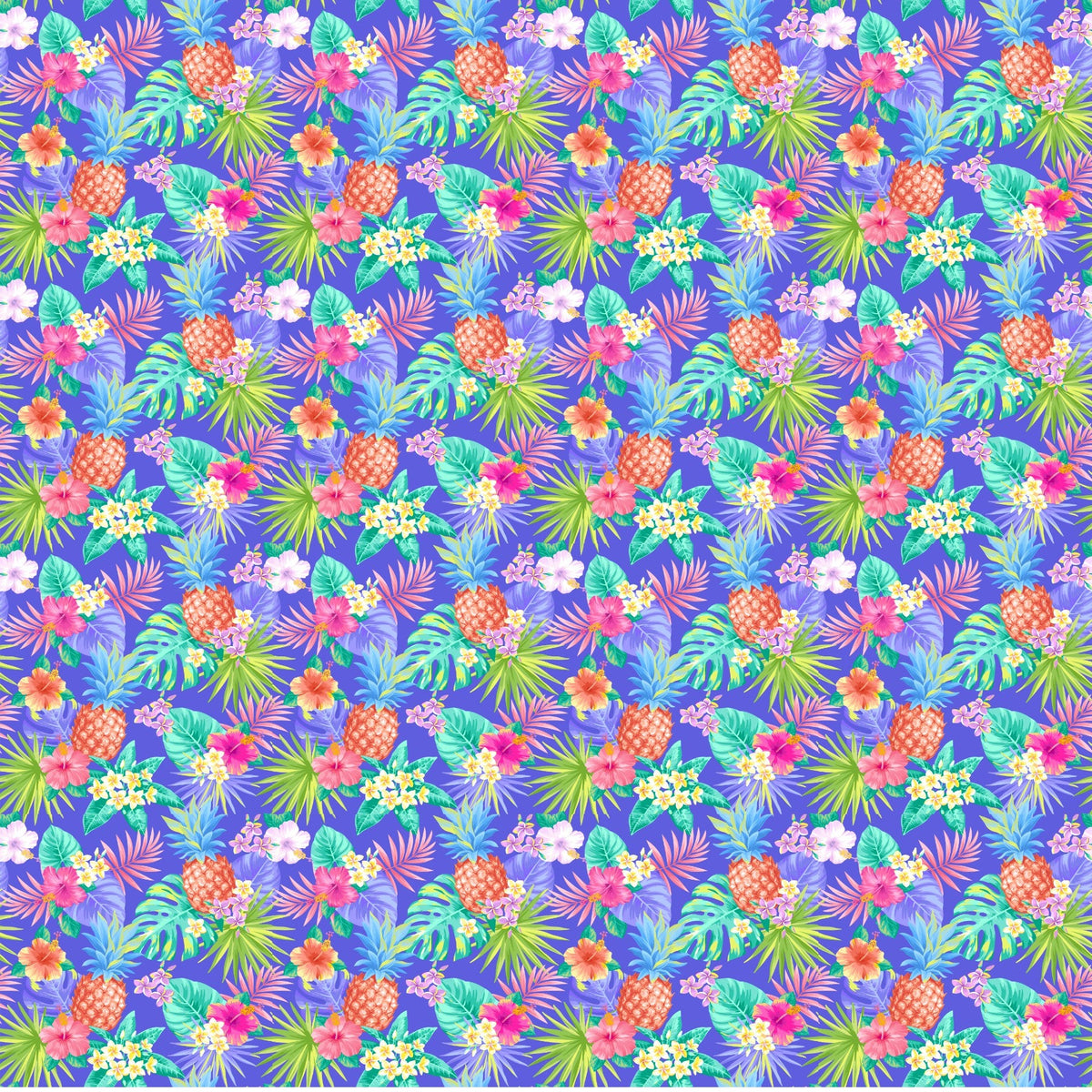 Bright Pineapple In Blue - Adhesive Vinyl