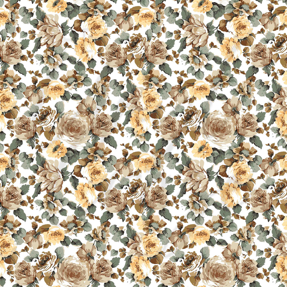 Brown and Gold Floral Adhesive Vinyl