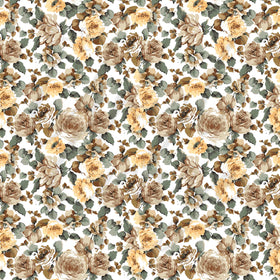 Brown and Gold Floral Adhesive Vinyl