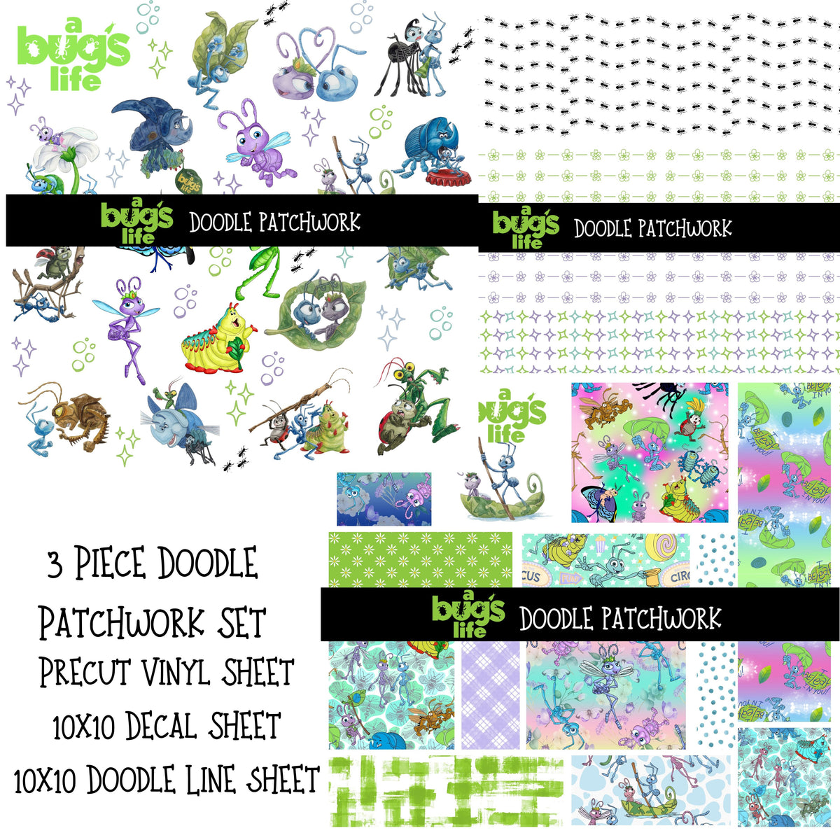 Bugs Life Doodle Patchwork Set