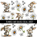 Bunnies and Daisies UV DTF Decal sheets