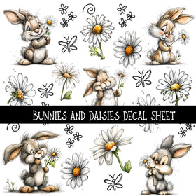 Bunnies and Daisies UV DTF Decal sheets