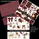 Burgundy Christmas  Doodle Patchwork Set