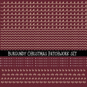Burgundy Christmas  Doodle Patchwork Set