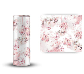 Butterflies and Cherry Blossoms UV DTF Tumbler wrap