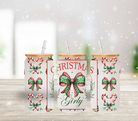 Christmas Girly - UV DTF 16oz Libbey wrap
