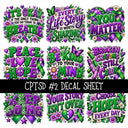 CPTSD UV DTF Decal sheets 2 Designs available