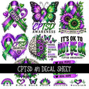 CPTSD UV DTF Decal sheets 2 Designs available