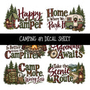 Camping UV DTF Decal sheets 11 Designs available