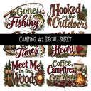 Camping UV DTF Decal sheets 11 Designs available