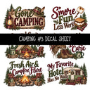 Camping UV DTF Decal sheets 11 Designs available