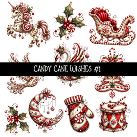 Candy Cane Wishes UV DTF Decal sheets 8 Designs available
