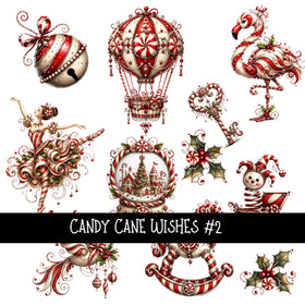 Candy Cane Wishes UV DTF Decal sheets 8 Designs available