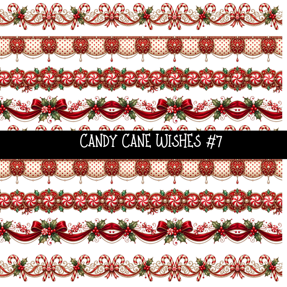 Candy Cane Wishes UV DTF Decal sheets 8 Designs available