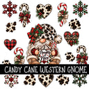 Candy Cane Western Gnome UV DTF Decal sheets