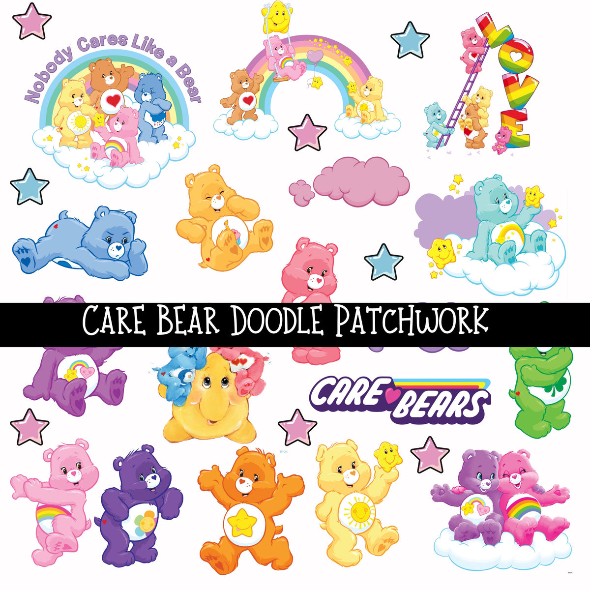 Care Bears Doodle Patchwork Set