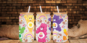 Care Bears UV DTF 16oz Libbey wrap