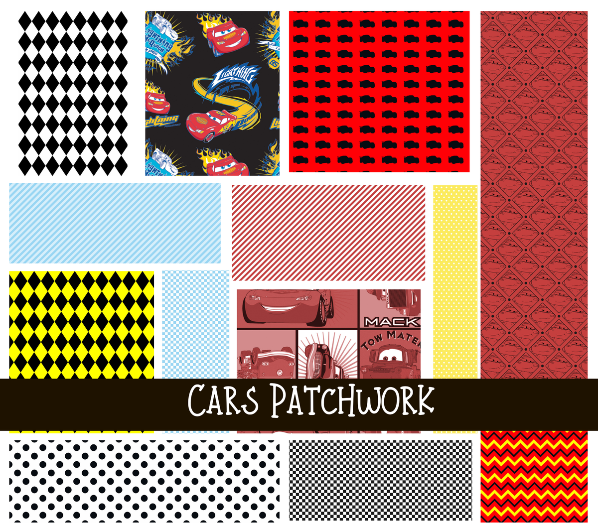Cars Doodle Patchwork Set