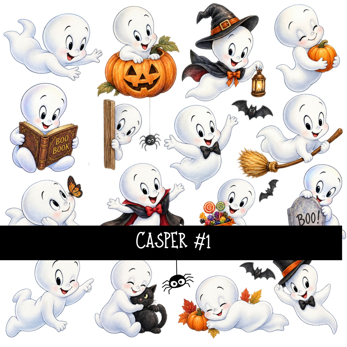 Casper UV DTF Decal sheets 2 designs available