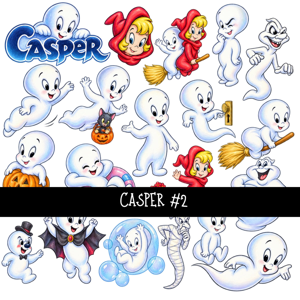 Casper UV DTF Decal sheets 2 designs available