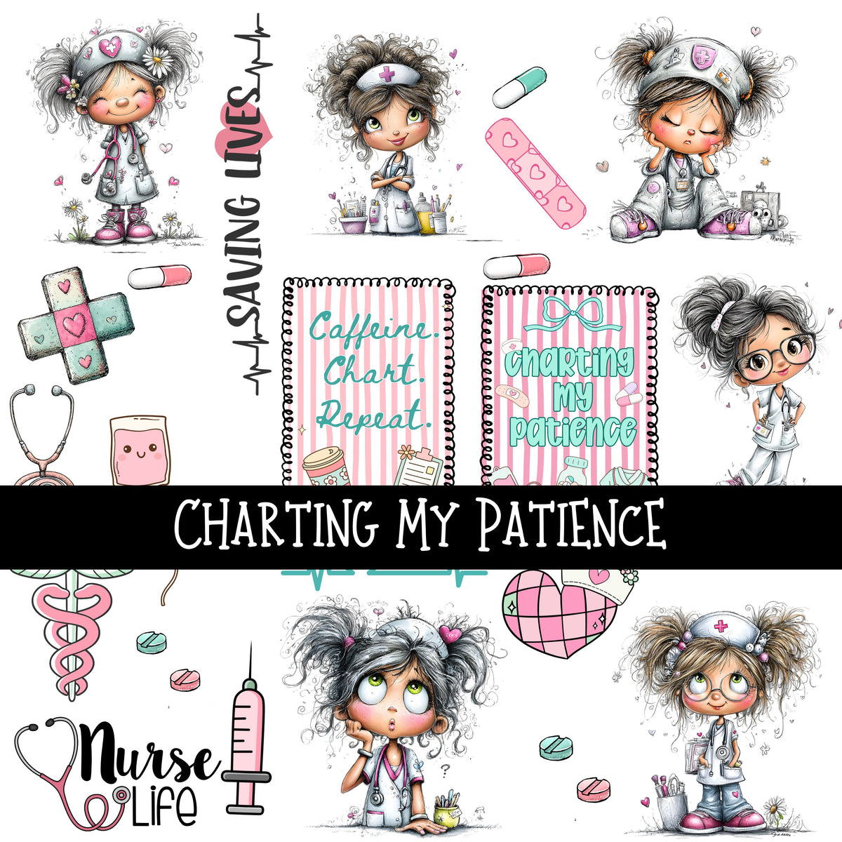 Charting my Patience - UV DTF Decal sheet 2 Designs