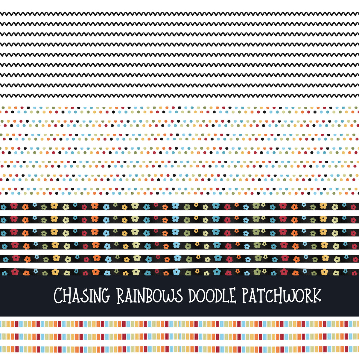 Chasing Rainbows Doodle Patchwork Set