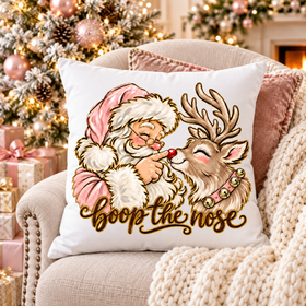 Boop the nose Santa DTF Transfers for pillows and towels