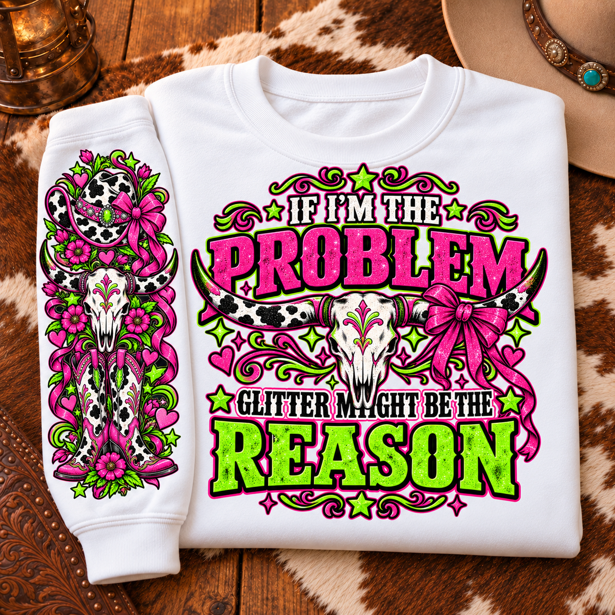 If I'm the problem Glitter might be the reason DTF Transfers 2pc set