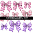 Checkered Bows UV DTF Decal sheets 3 to choose from