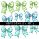 Checkered Bows UV DTF Decal sheets 3 to choose from