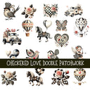 Checkered Love Doodle Patchwork Set