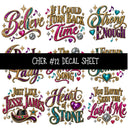Cher UV DTF Decal sheets 12 Designs available