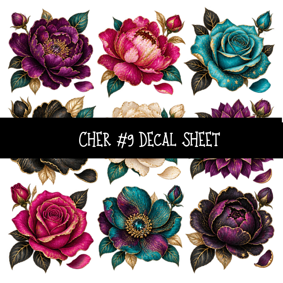Cher UV DTF Decal sheets 12 Designs available