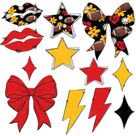 Chiefs UV DTF Decal accent Sheet 10x10