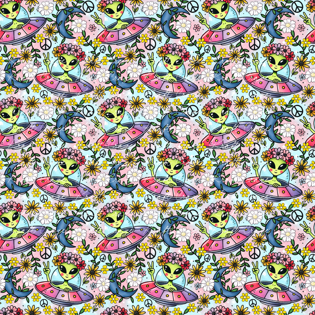 Floral Alien 12x12 sheet Adhesive vinyl