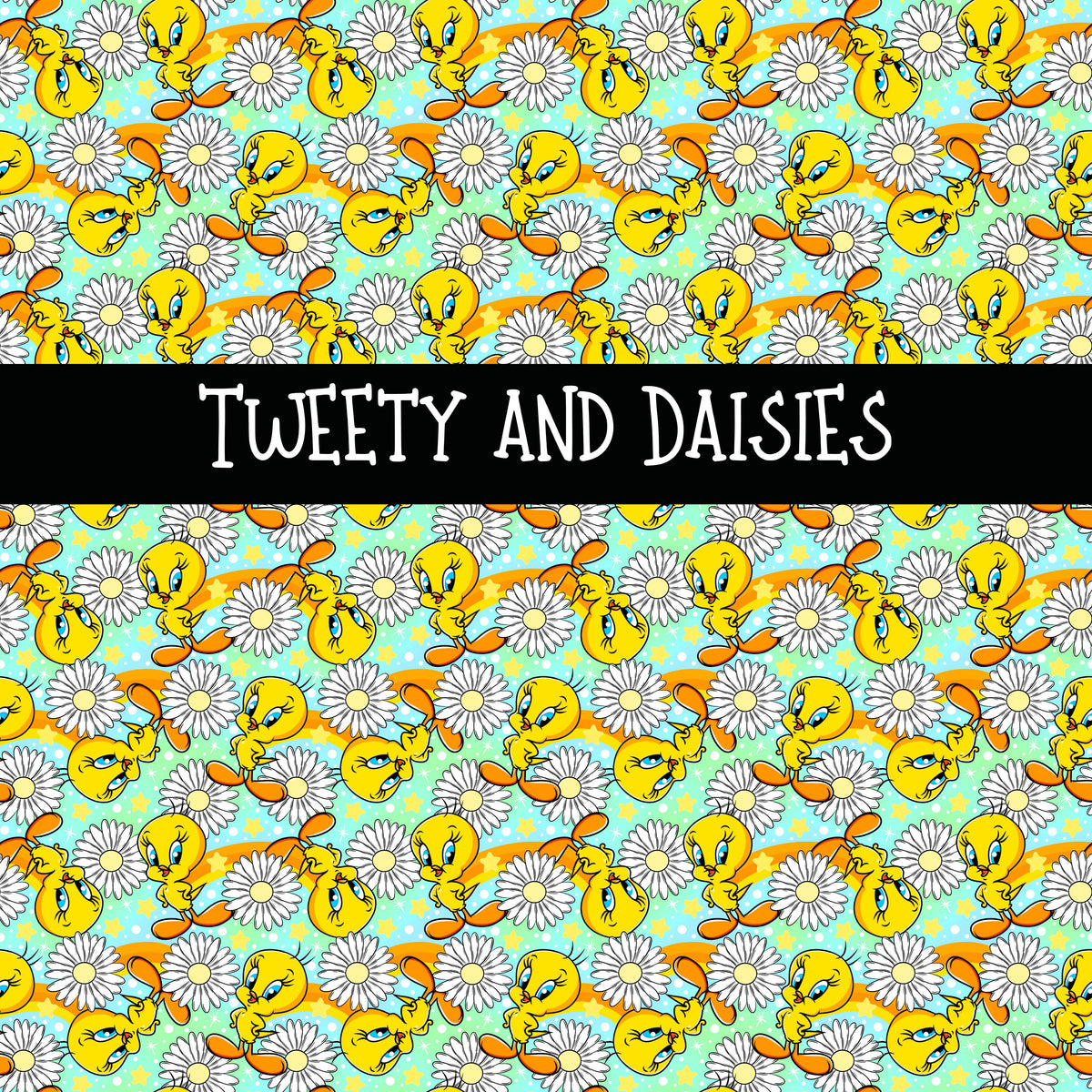 Tweety and Daisies vinyl sheet