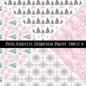 Pink Coquette Christmas precut Vsplits 12x12 vinyl sheet 2 designs available