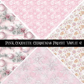Pink Coquette Christmas precut Vsplits 12x12 vinyl sheet 2 designs available