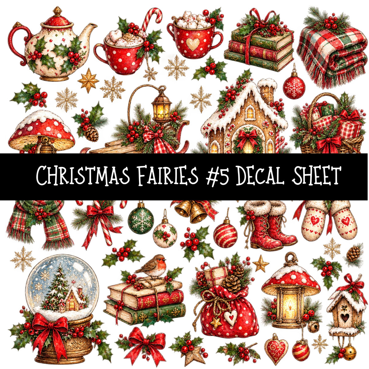 Christmas Fairies UV DTF Decal sheets 13 Designs available