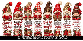 Christmas Gnomes Bookmark UV DTF Decal sheet- 8 Designs