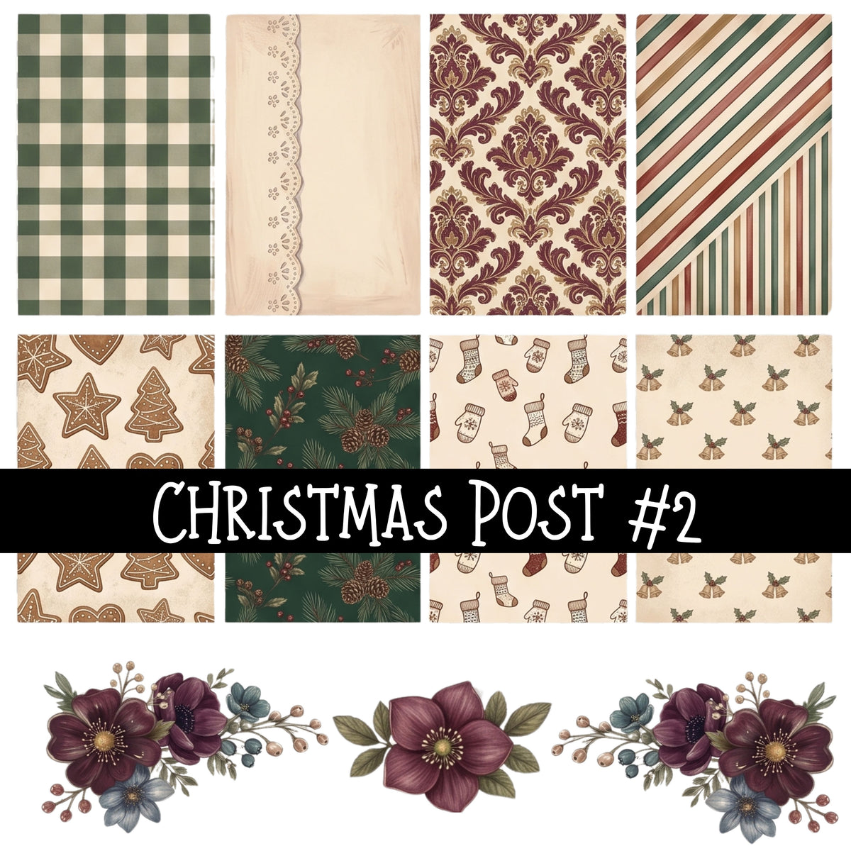 Christmas Post UV DTF Decal sheets 2 Designs available